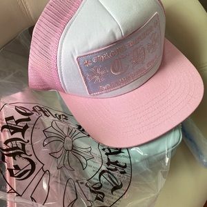 Pink Chrome Heart Hat